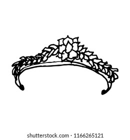 Hand drawn doodle of crown.Perfect for invitation, greeting card, coloring book, textile print.