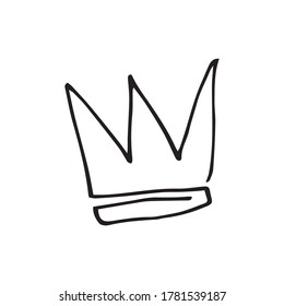 Hand drawn doodle crowns. King crown sketches.Crown logo graffiti icon.