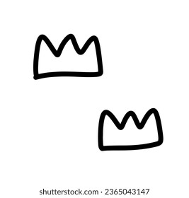 Handgezeichnete Doodle-Kronen. King Kronmuster Vektorelement. Line Art Prince und Prinzessin luxuriöse Kopfzubehör für Webdesign, Grußkarte