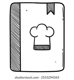 Hand drawn doodle culinary recipe book isolated on white background. Vector illustration.