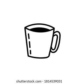 Hand drawn doodle cup with hot tea or coffee. Christmas element.
Childish cute vector illustration isolated on white background.