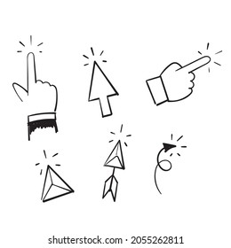 hand drawn doodle cursor icon illustration vector