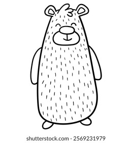 Hand drawn doodle cute bear isolated on white background. Vector illustration.