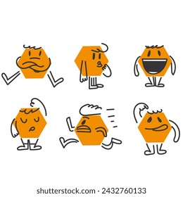 Handgezeichnete Doodle Nette Sechseck Form Figur Geste