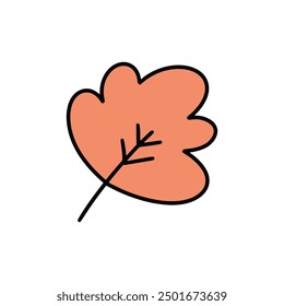 Handgezeichnete Doodle süße Ahornblatt Illustration. Autumn Foliage Aufkleber Clip Art Symbol auf weißem Hintergrund Vektor EPS 10