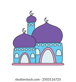 Hand Drawn Doodle Cute Mosque