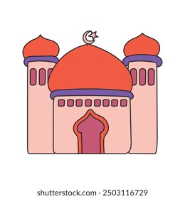 Hand Drawn Doodle Cute Mosque
