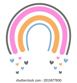 hand drawn doodle cute rainbow