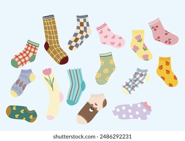 Hand drawn Doodle Cute Socks collection