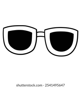 Hand drawn doodle cute sunglasses isolated on white background. Vector illustration.