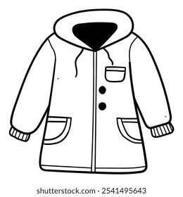 Hand drawn doodle cute warm jacket isolated on white background. Vector illustration.