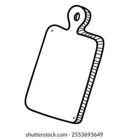Hand drawn doodle cutting board isolated on a white background. Vector illustration.