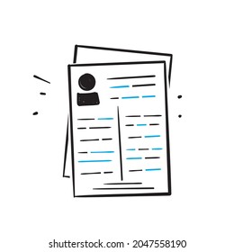 hand drawn doodle cv resume icon 