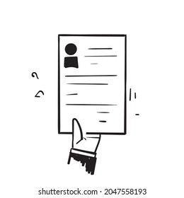 hand drawn doodle cv resume icon 