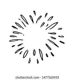 hand drawn doodle of design element. starburst doodle, sparkling doodle, sunburst doodle