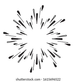 hand drawn doodle design element, starburst doodle ,sparkling doodle,firework doodle. isolated background