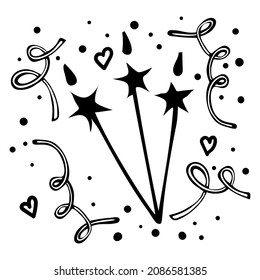 Hand drawn doodle design element. Vector illustration.