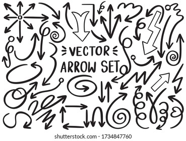 hand drawn doodle design elements. Hand drawn arrows, frames, borders, icons and symbols. Cartoon style infographics elements. white background.