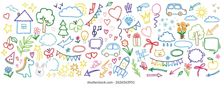 Elementos de diseño de doodle dibujados a mano, negro sobre fondo blanco. Swishes, swoops, énfasis, flecha, corona, trazo de pincel. doodle sketch Elementos de diseño