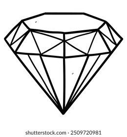 Dibujado a mano doodle diamante aislado sobre fondo blanco. Ilustración vectorial.
