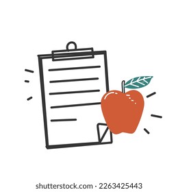 ilustración de icono del plan de dieta de doodle dibujado a mano
