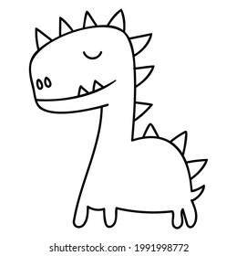 hand drawn doodle dinosaurs for kid coloring fun and cute drawing illustration vector EPS10
