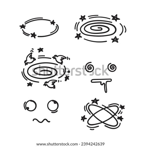 hand drawn doodle dizzy effect cartoon illustration