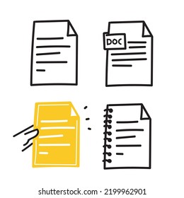 hand drawn doodle Document file icons illustration