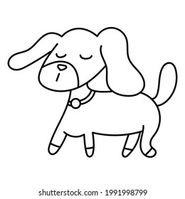 hand drawn doodle dog for kid coloring and playing illustration vector EPS10