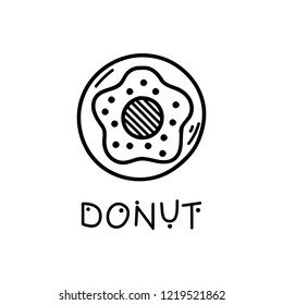 Hand drawn doodle Donut icon 