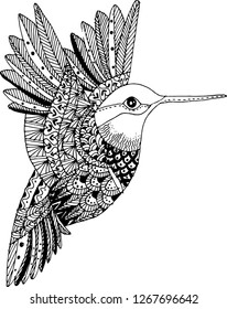 hand drawn doodle drawing flying bird