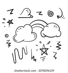 hand drawn doodle drawing illustration element isolated background