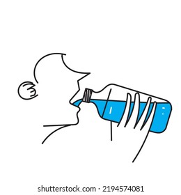 hand drawn doodle drink from bottle illustration vector isolated