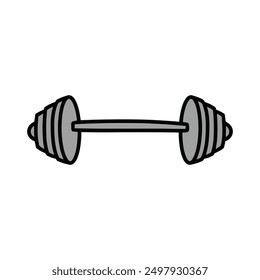 Hand Drawn Doodle Dumbbell Illustration. Colorful Weightlifting Equipment Sticker Clip Art Icon Isolated on White Background Vector EPS 10