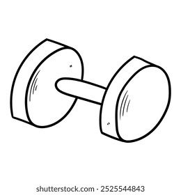 Halterofilismo desenhado à mão isolado no fundo branco. Ilustração vetorial.