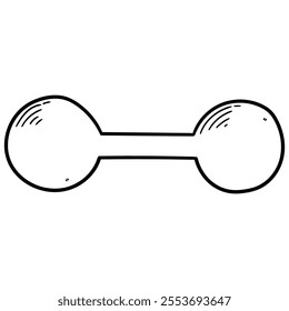 Hand drawn doodle dumbbell isolated on white background. Vector illustration.