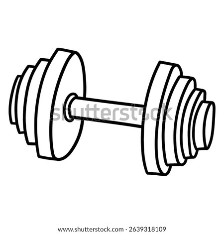 Hand drawn doodle dumbbell isolated on white background. Vector illustration.