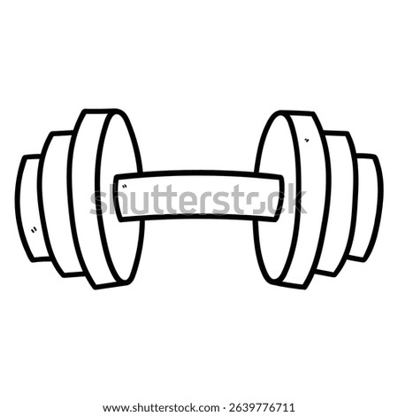 Hand drawn doodle dumbbell isolated on white background. Vector illustration.