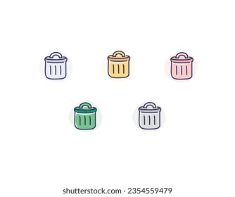 Hand drawn doodle dust bin or delete icon, Doodle dust bin or delete icon, Vector dust bin or delete icon.