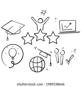 hand drawn doodle Education line icons related illustration vector