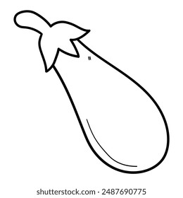 Hand drawn doodle eggplant isolated on white background. Vector illustration.