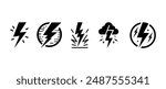 Hand drawn doodle electric lightning symbol sketch. thunder icon