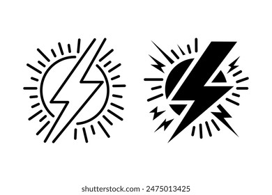 Hand drawn doodle electric lightning symbol sketch. thunder icon