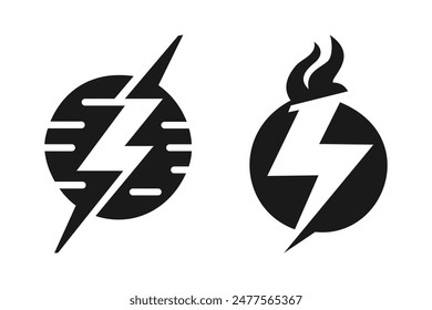 Hand drawn doodle electric lightning symbol sketch. thunder icon