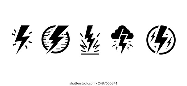 Hand drawn doodle electric lightning symbol sketch. thunder icon