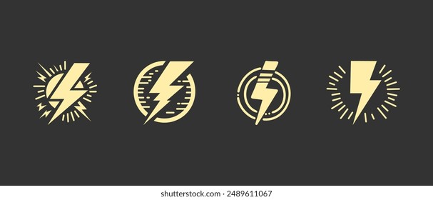 Hand drawn doodle electric lightning symbol sketch. thunder icon