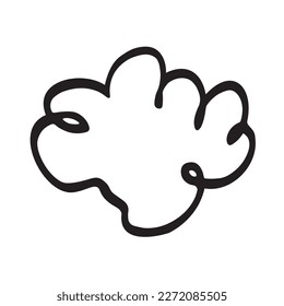 Hand drawn doodle element of cloud. Design graphic element