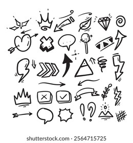 Hand drawn doodle element for concept design illustration