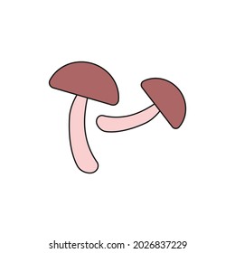 hand drawn doodle element for Halloween. mushrooms for witch poison. isolated vector illustration on white background