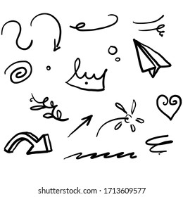 handgezeichnete Vektorillustration für doodles Element einzeln auf